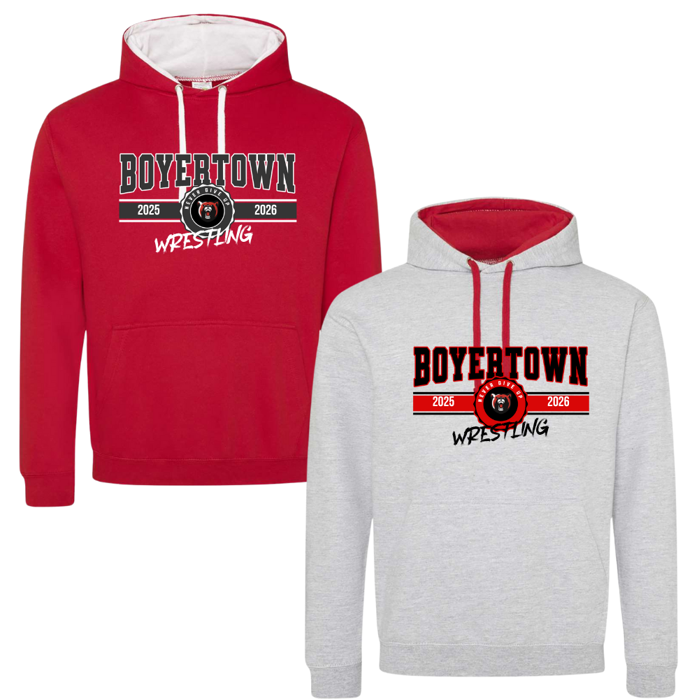 Boyertown Wrestling Contrast Hoodie Hometown
