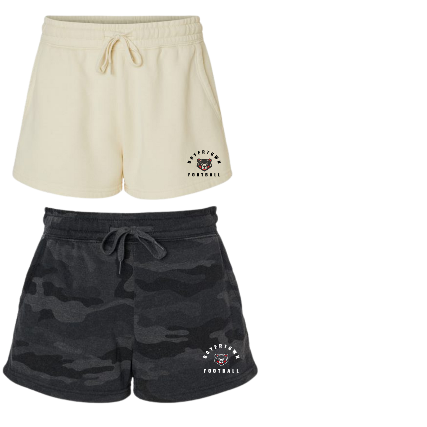 Boyertown Optimist Football  Wave Wash Fleece Ladies Shorts