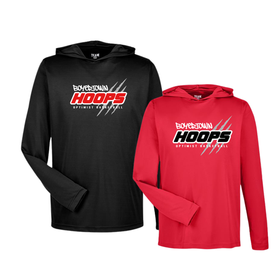Boyertown Basketball LS Performance Tee W/Hood Hoops