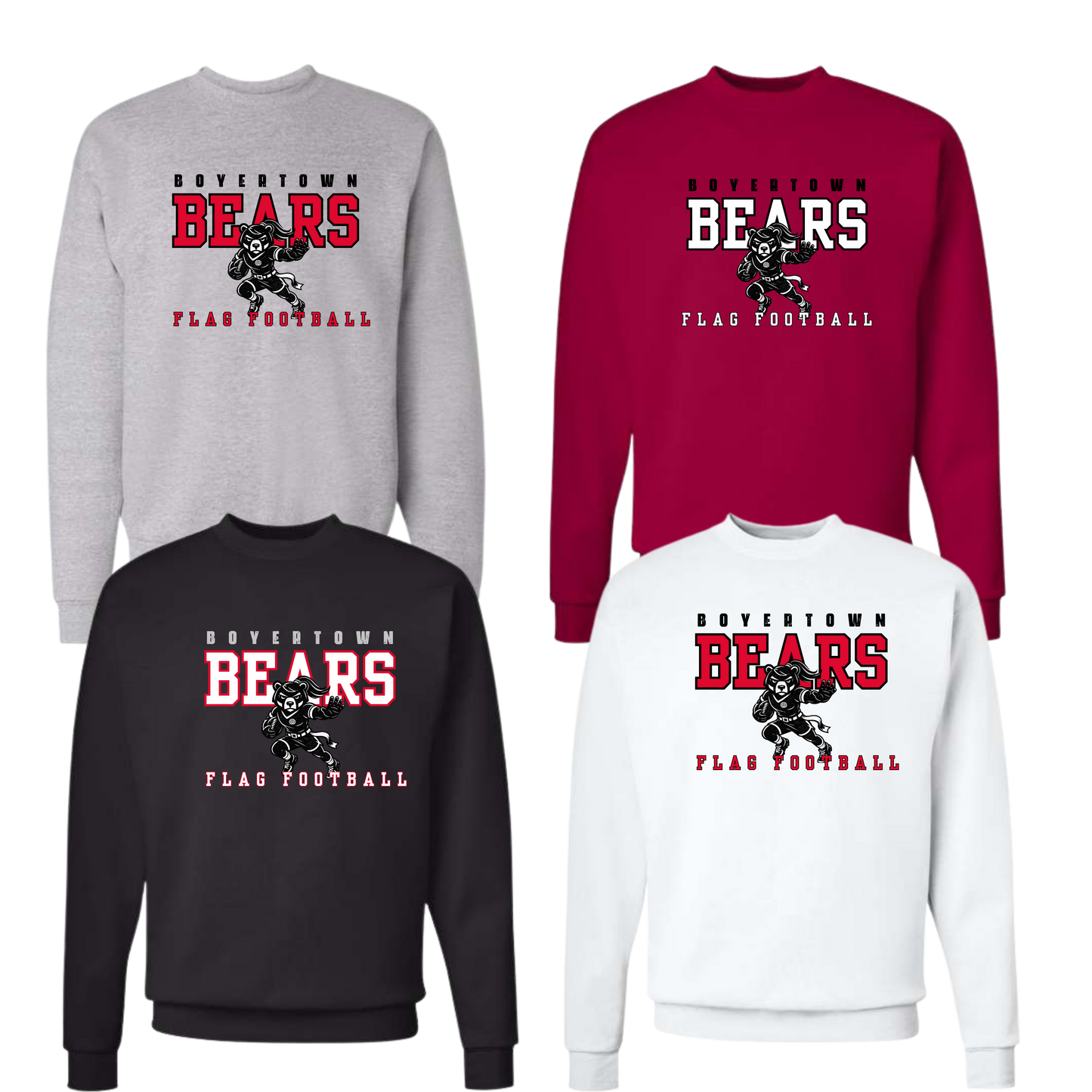Boyertown Optimist Flag Football Unisex Crewneck Sweatshirt -  Bold Bears