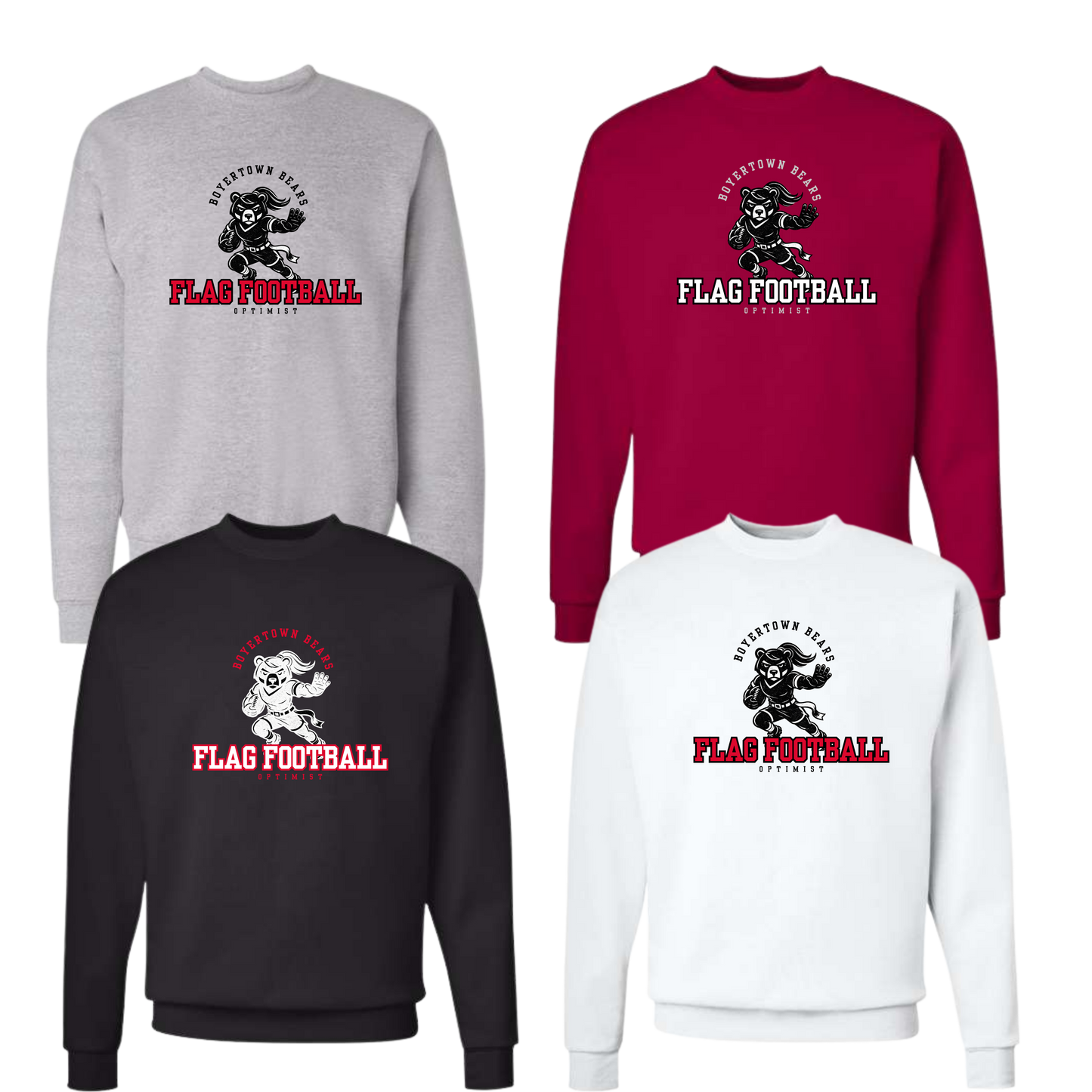 Boyertown Optimist Flag Football Unisex Crewneck Sweatshirt - Heisman & Lady Heisman