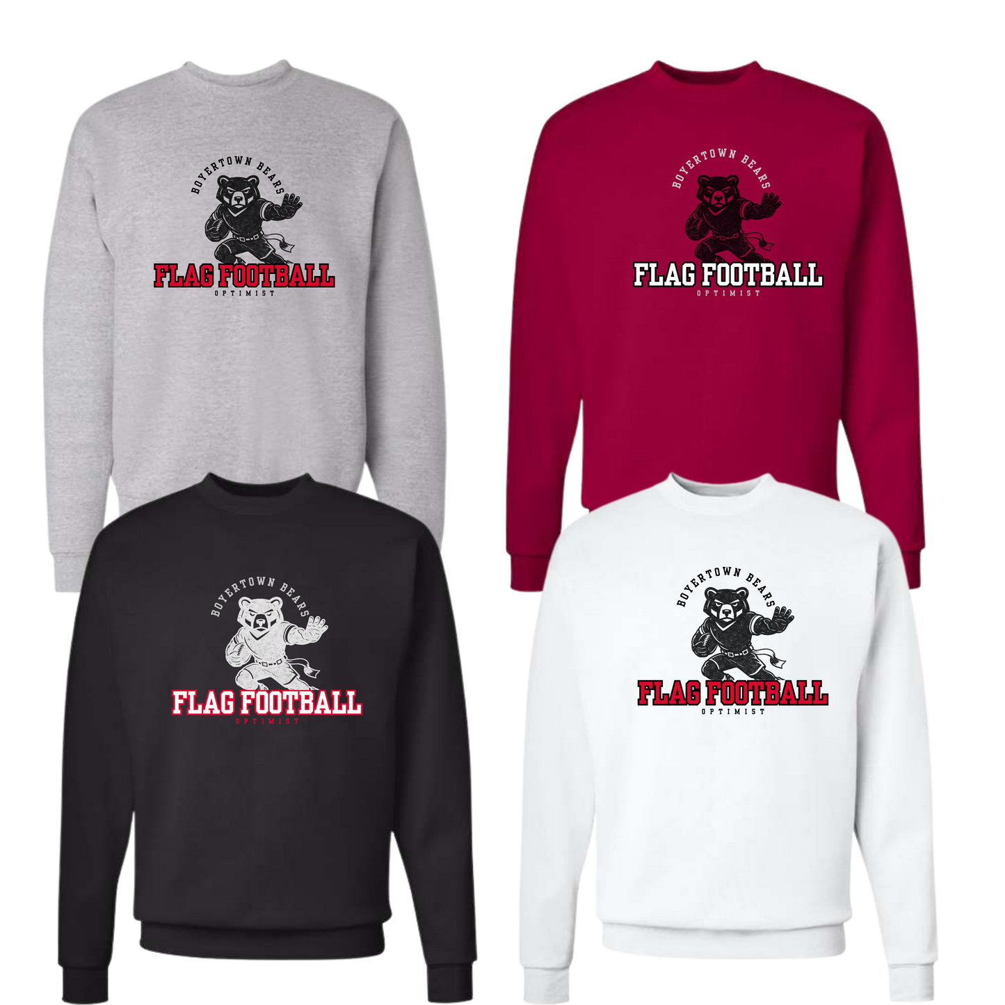 Boyertown Optimist Flag Football Unisex Crewneck Sweatshirt - Heisman & Lady Heisman