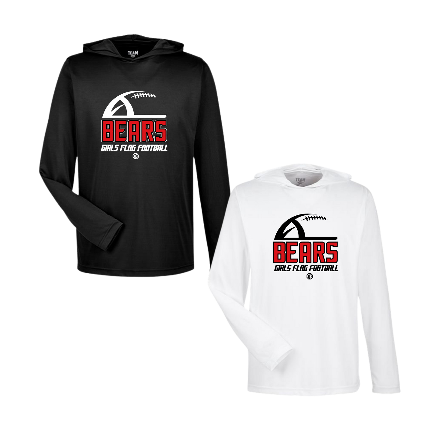 Boyertown Optimist Flag Football Unisex Hooded Performance LS Tee - Zone Girls