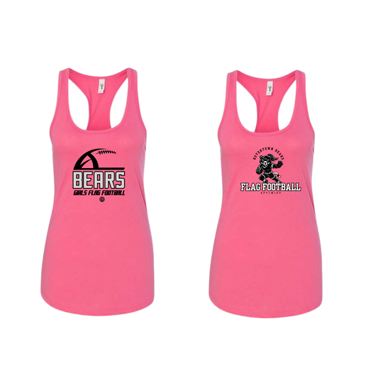 Boyertown Optimist Flag Football Ladies Racerback Tank Pink