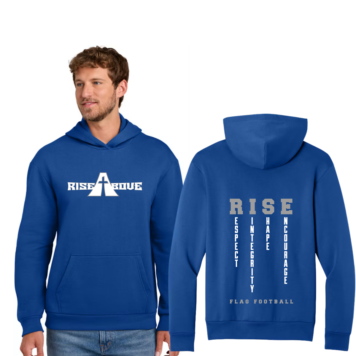 Rise Above Football Unisex Hoodie - Full Press