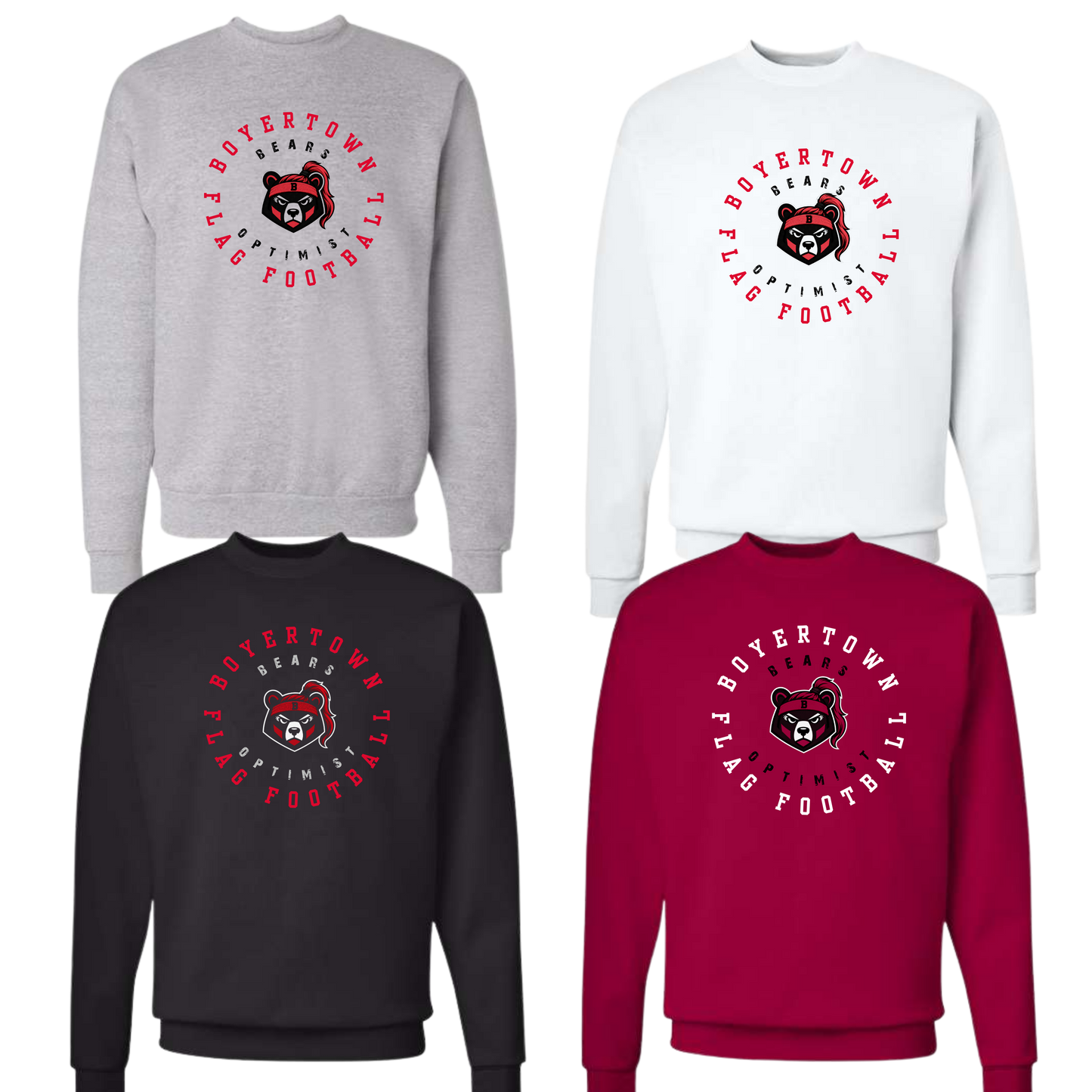 Boyertown Optimist Flag Football Unisex Crewneck Sweatshirt - Huddle Up Girls