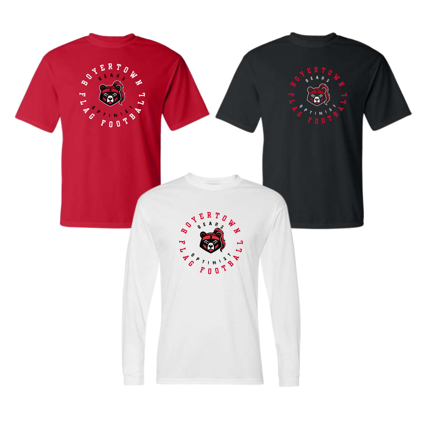 Boyertown Optimist Flag Football Dri Fit Apparel Long Sleeve & Short - Huddle Up Girls