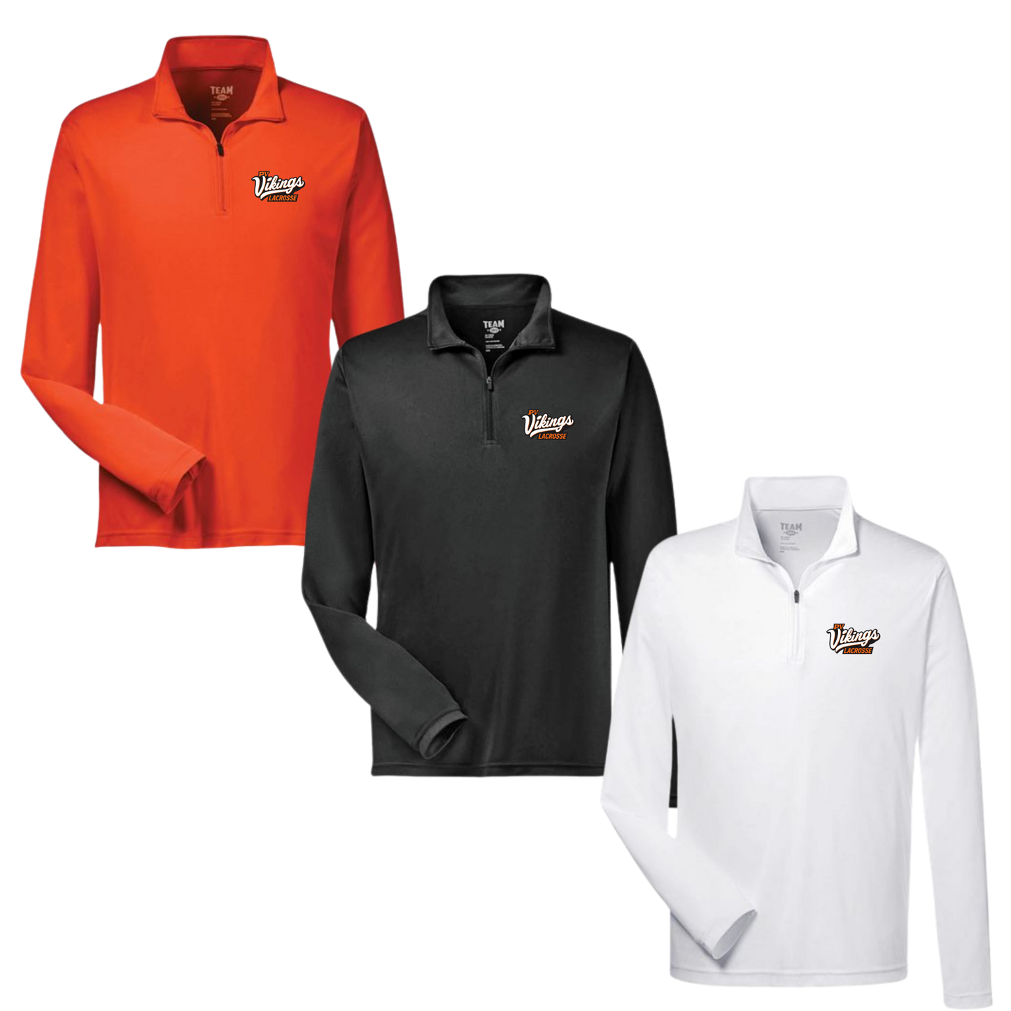 PV  LAX 1/4 Zip Long Sleeve Performance Left Chest Print