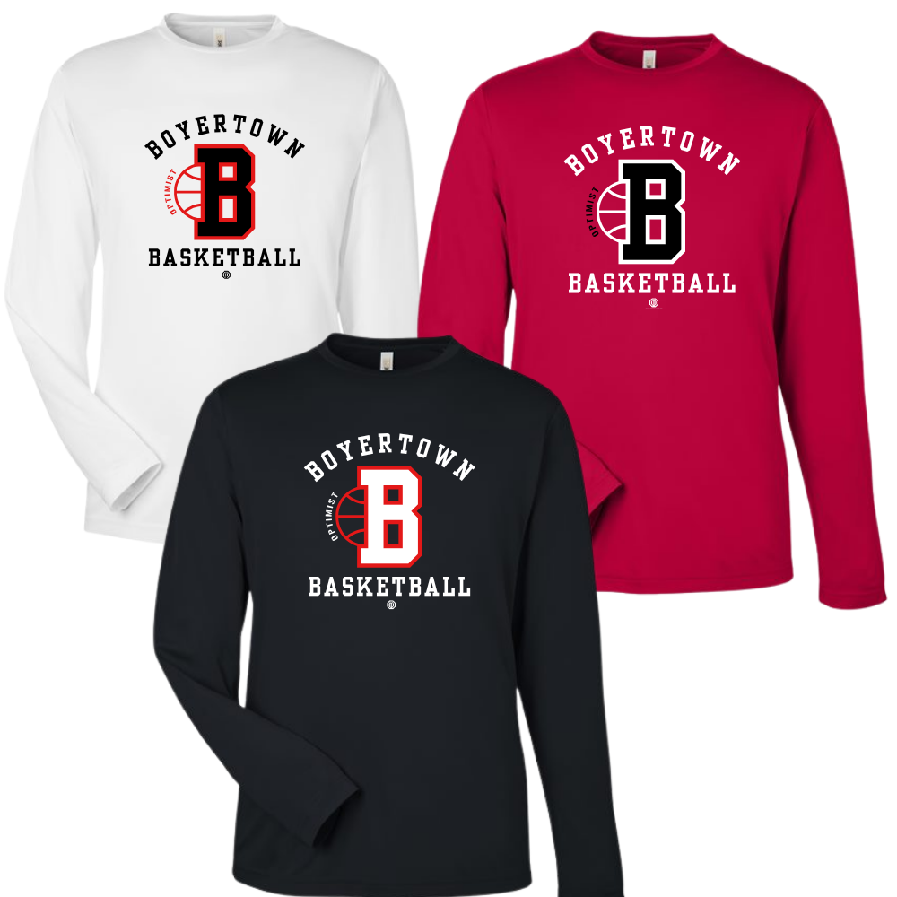 Boyertown Basketball LS Performance Tee Swoosh