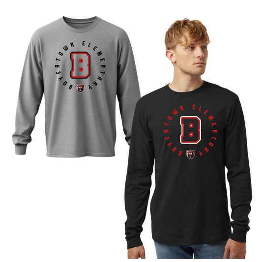 BES Unisex LS Cotton Tee Circle