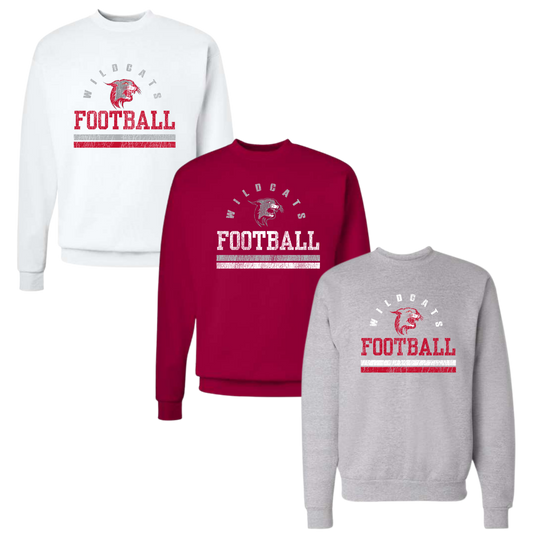OJR Wildcats Football Unisex Crewneck Sweatshirt - Weathered