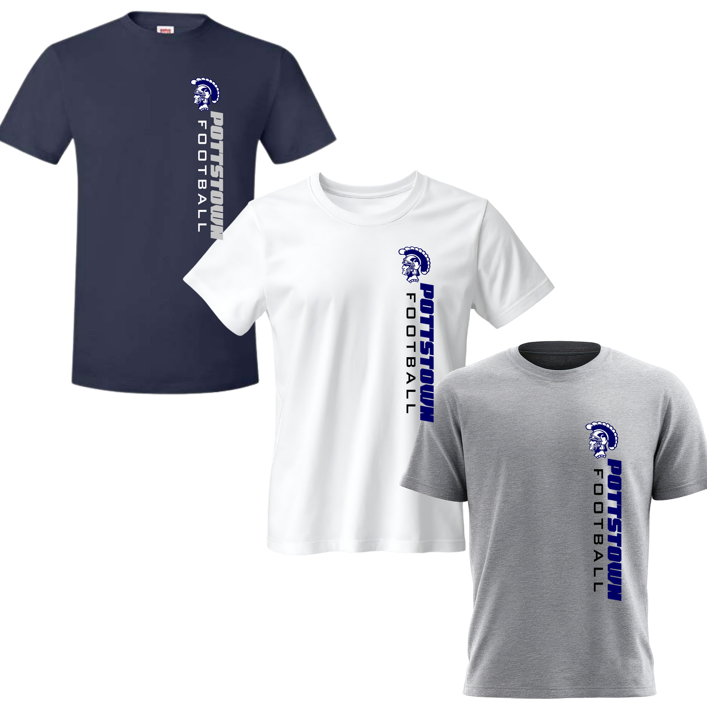 Pottstown Trojans Football Unisex Tee - Vertical
