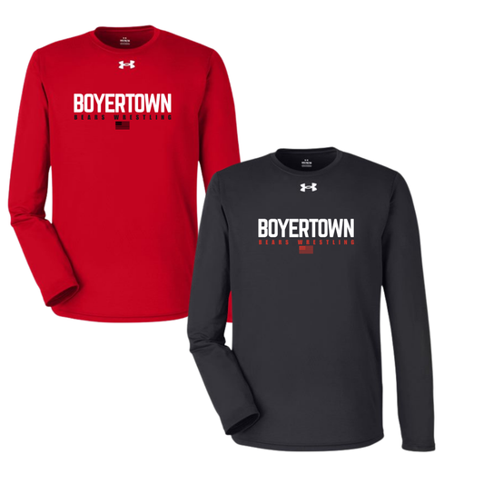 Boyertown Wrestling Under Armor Team Tech LS Performance Tee Freedom