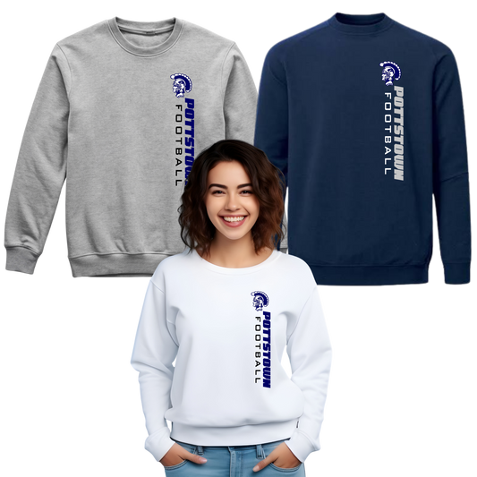 Pottstown Trojans Football Unisex Crewneck - Vertical