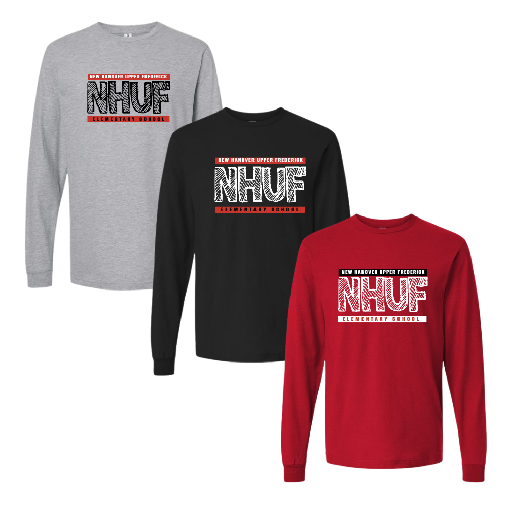 NHUF Long Sleeve Unisex Cotton Tee Chalkboard