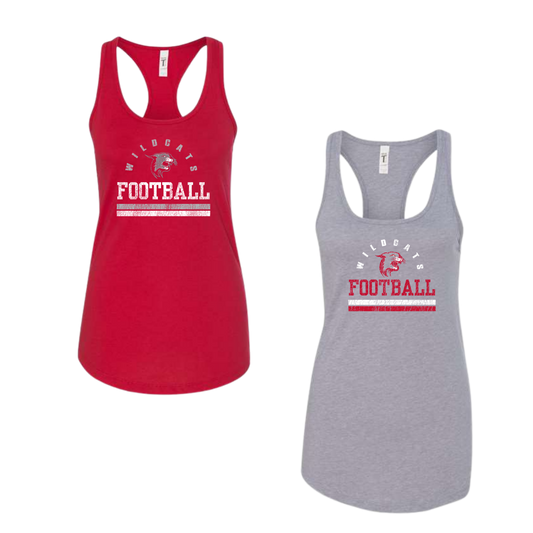 OJR Wildcats Football Ladies Racerback Tank - Weathered