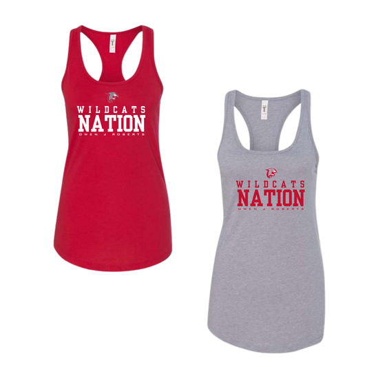 OJR Wildcats Football Ladies Racerback Tank - Wildcat Nation