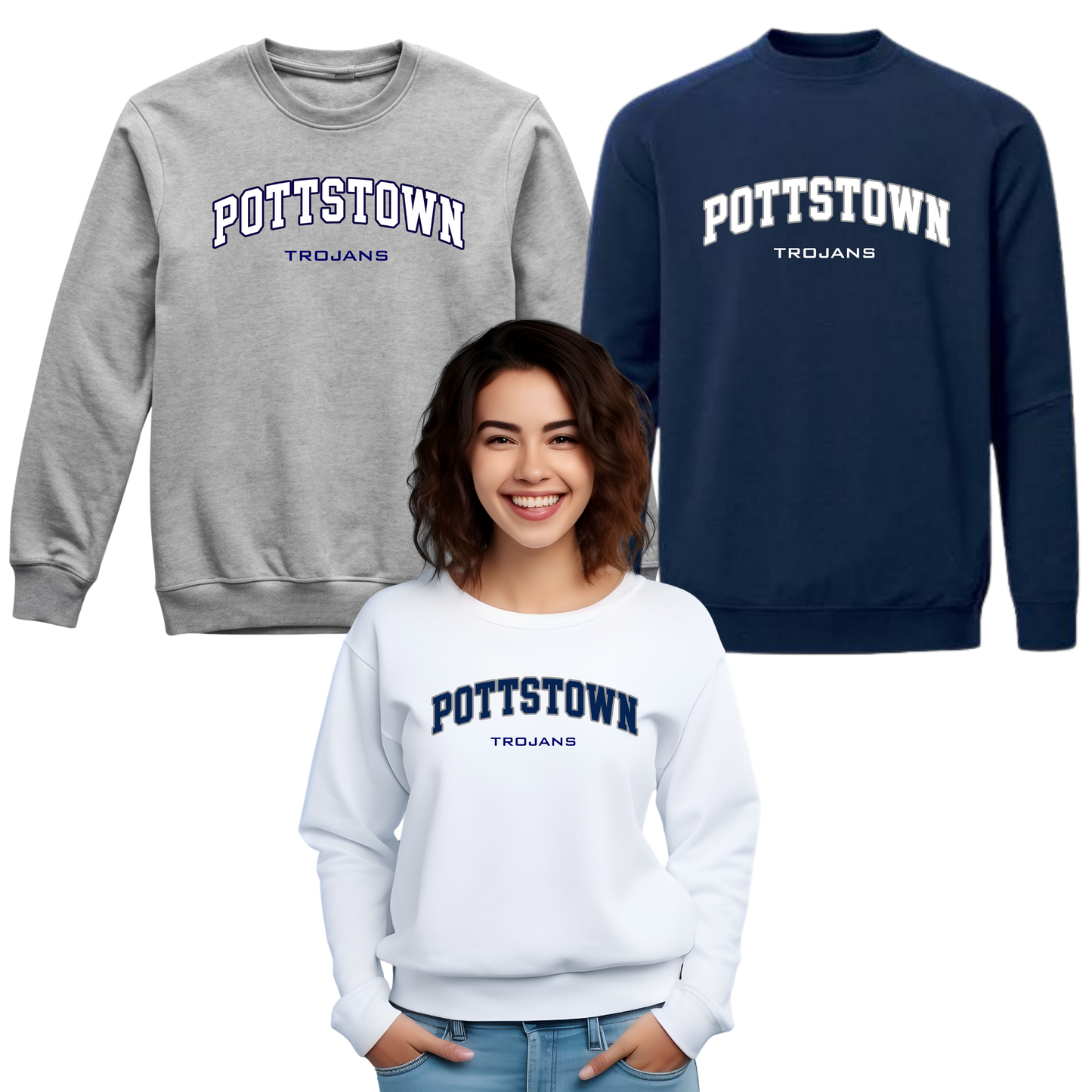 Pottstown Trojans Football Unisex Crewneck - Hometown