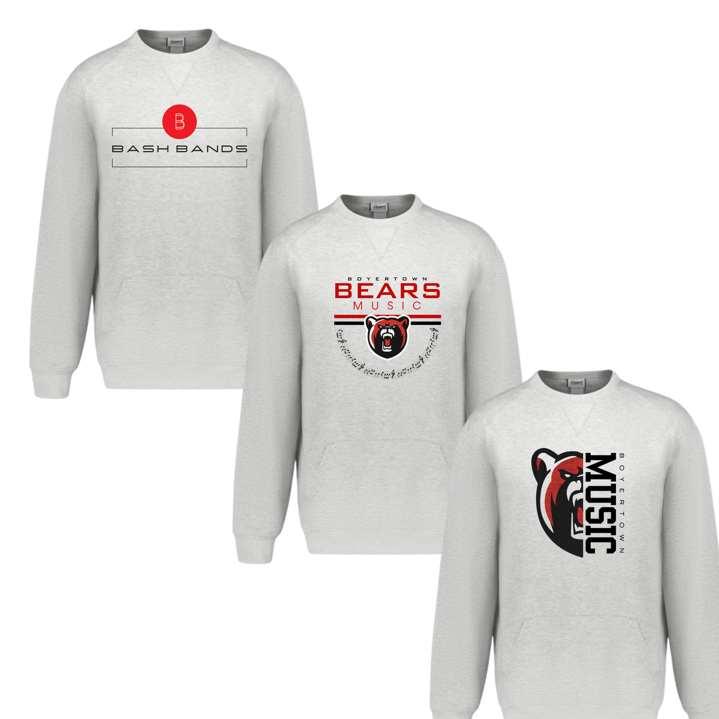 BASH Music Crewneck With Front Pouch Pocket