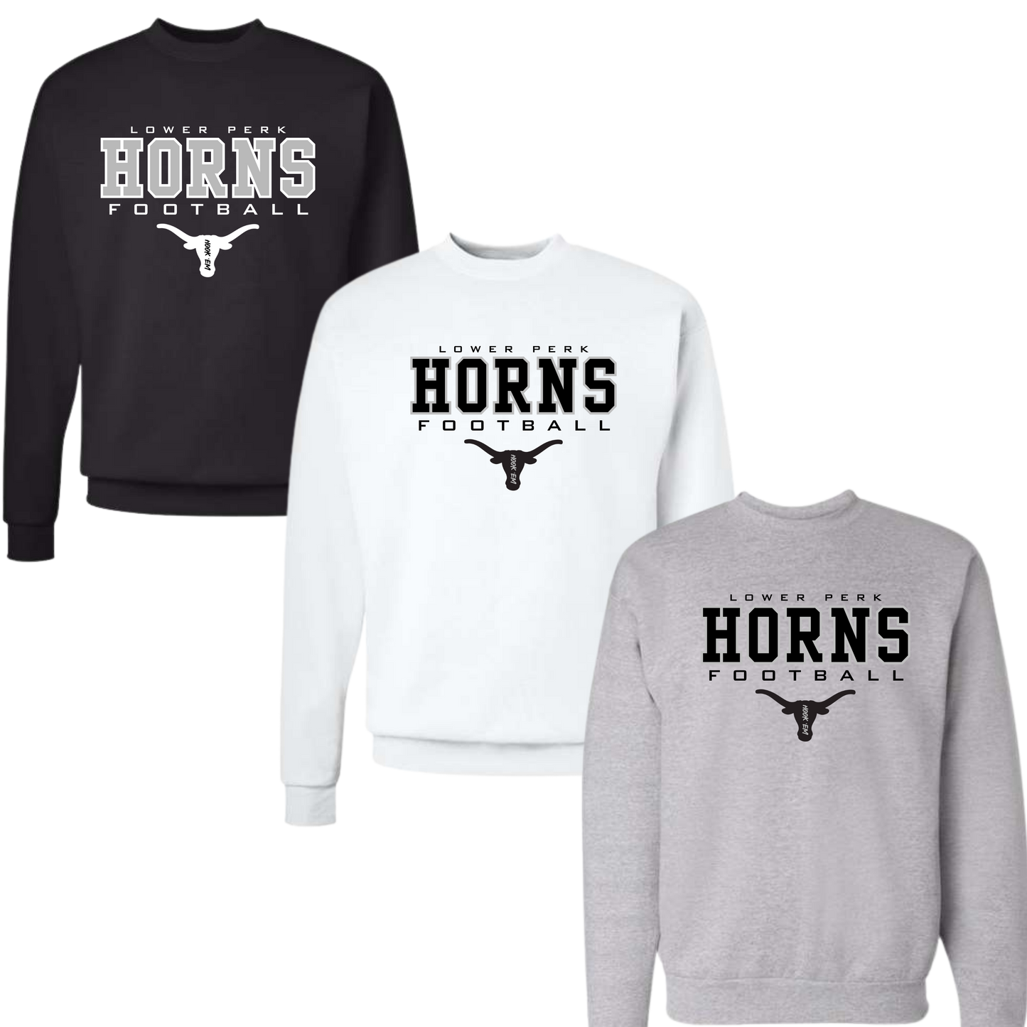 Longhorns Unisex Crewneck- Horns Football