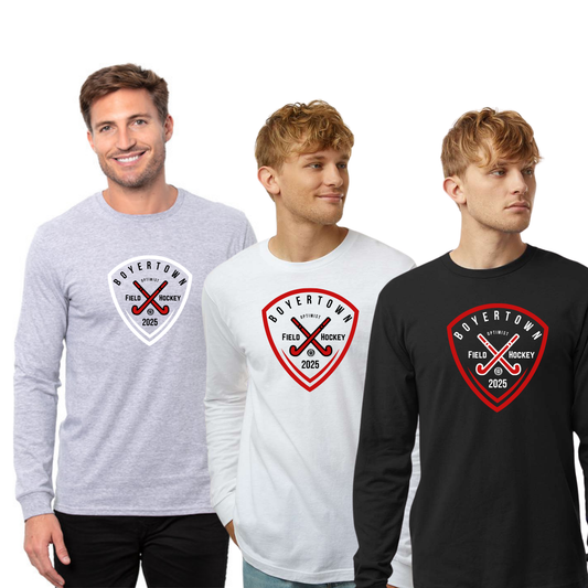 Boyertown Field Hockey Unisex Cotton LS Tee BOLD