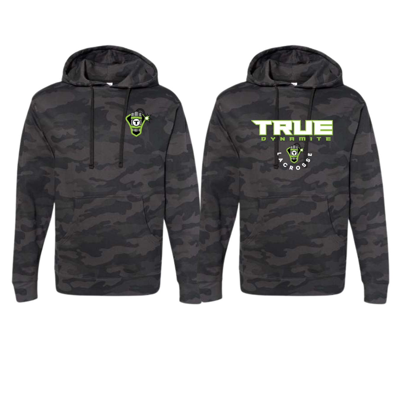TRUE Dynamite LAX Unisex Black Camo Hoodie