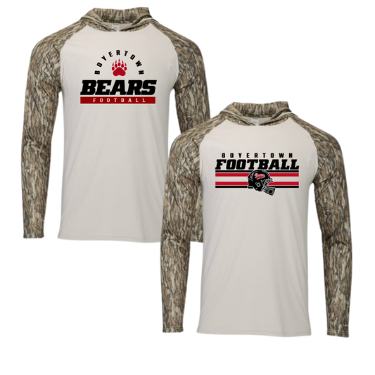 Bears Football 26 -Bottomland Camo Hooded LS Tee