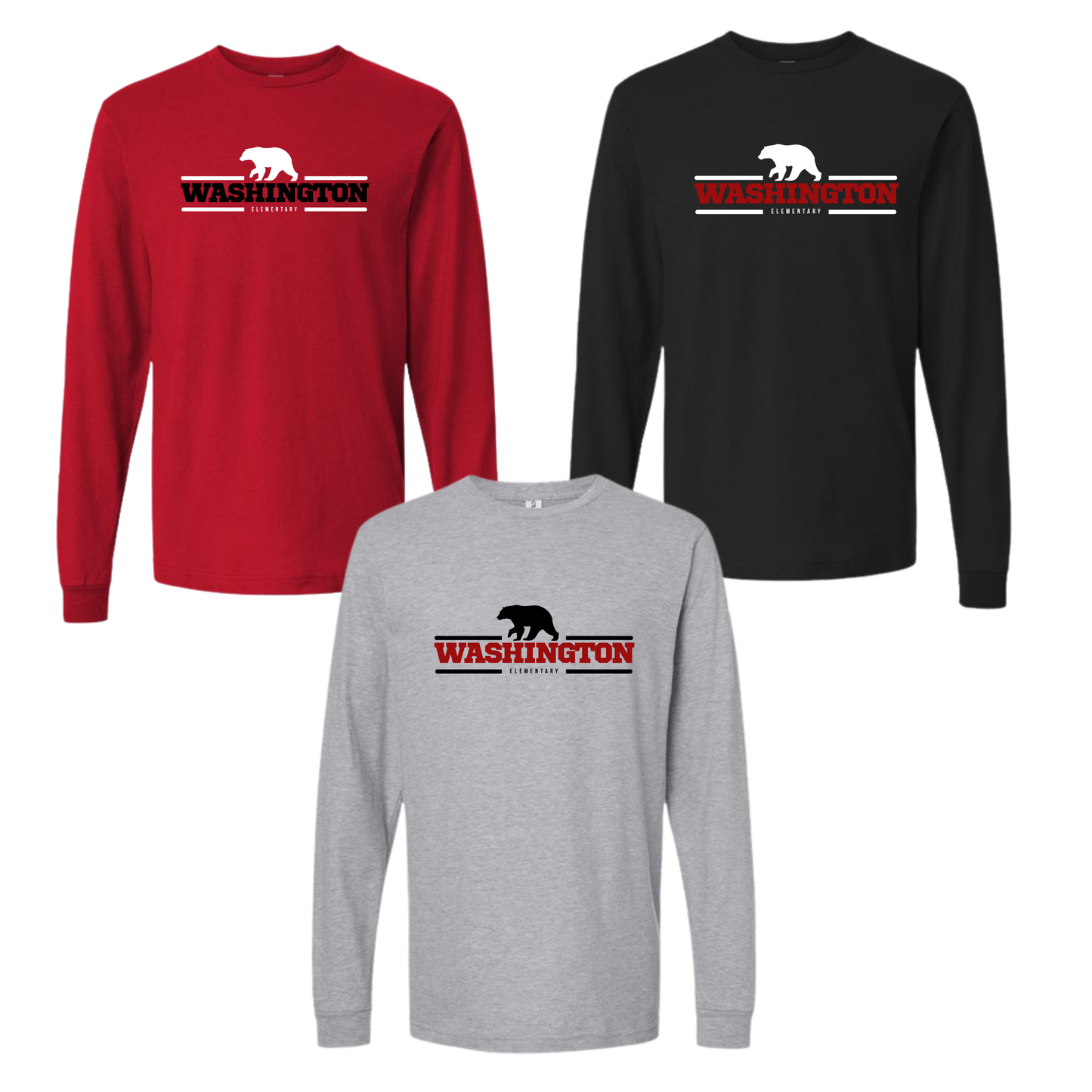 Washington Elementary Long Sleeve Cotton Tee Big Bear
