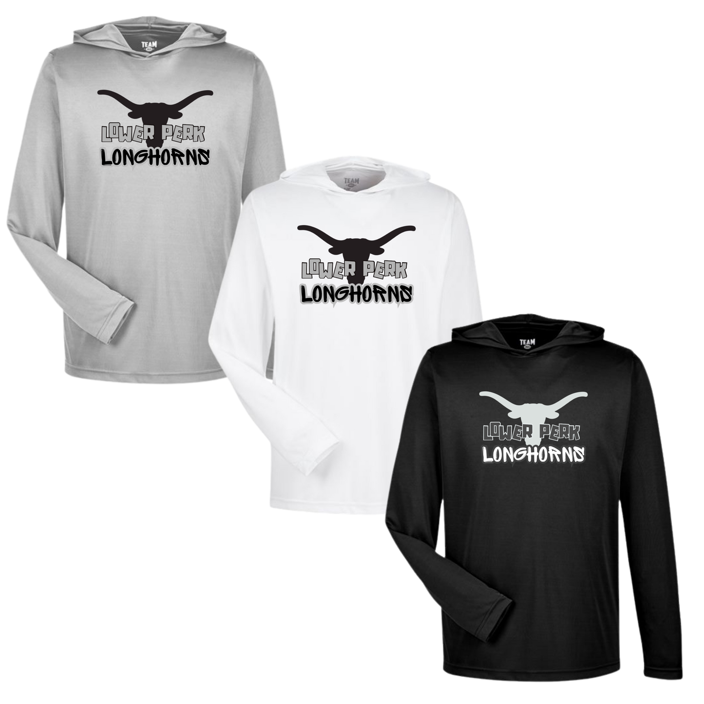 Longhorns LS Performance Tee W/Hood - Chatter