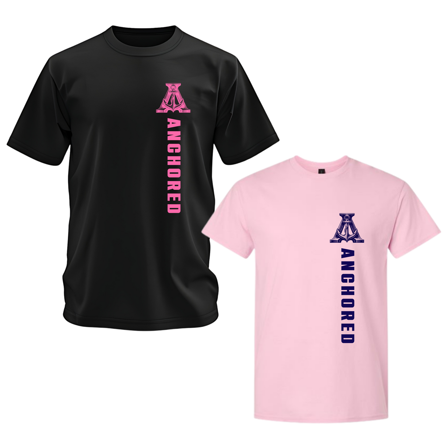 Anchored Left Chest Vertical Print