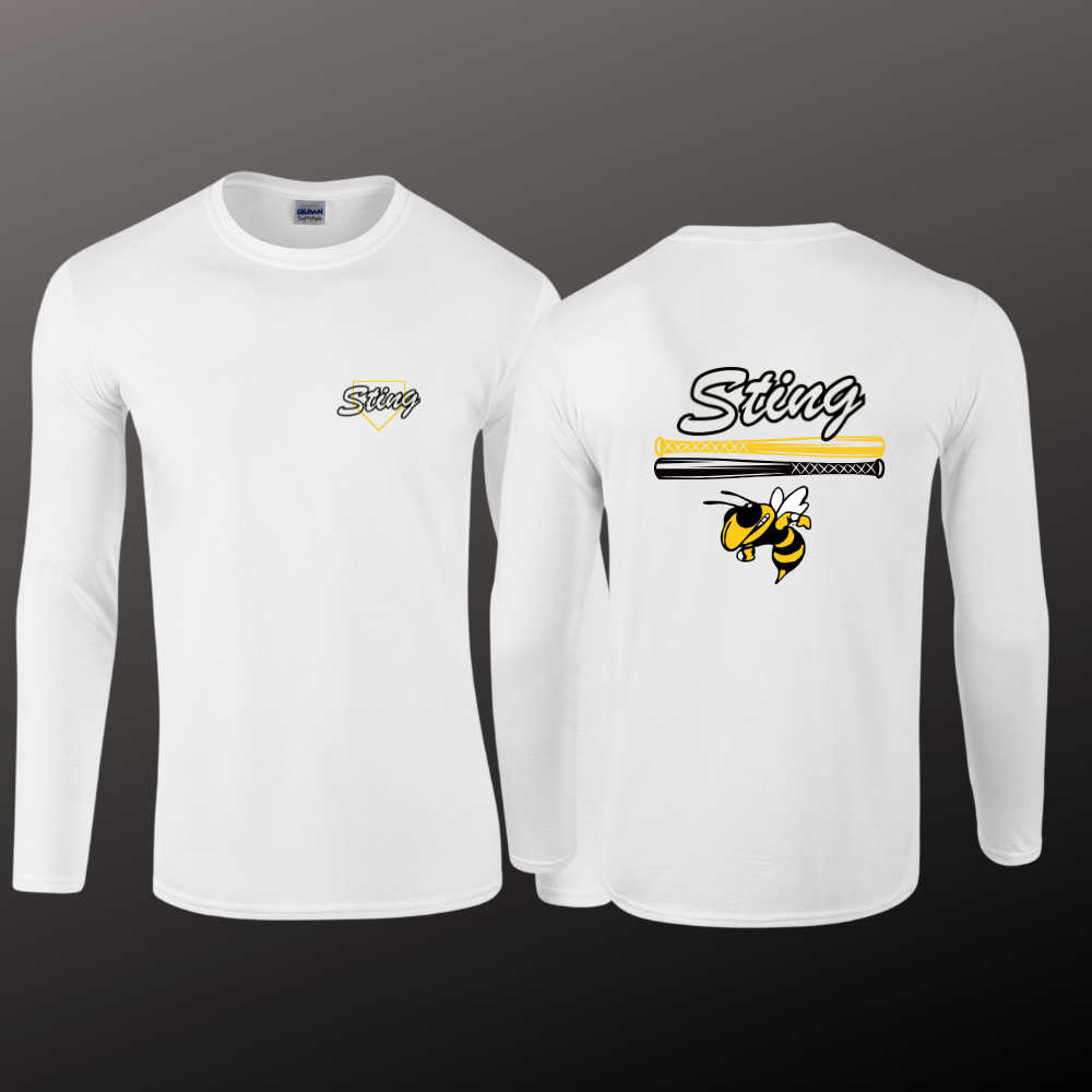 Sting Softball Stacked LS Tee Left Chest & Back Print