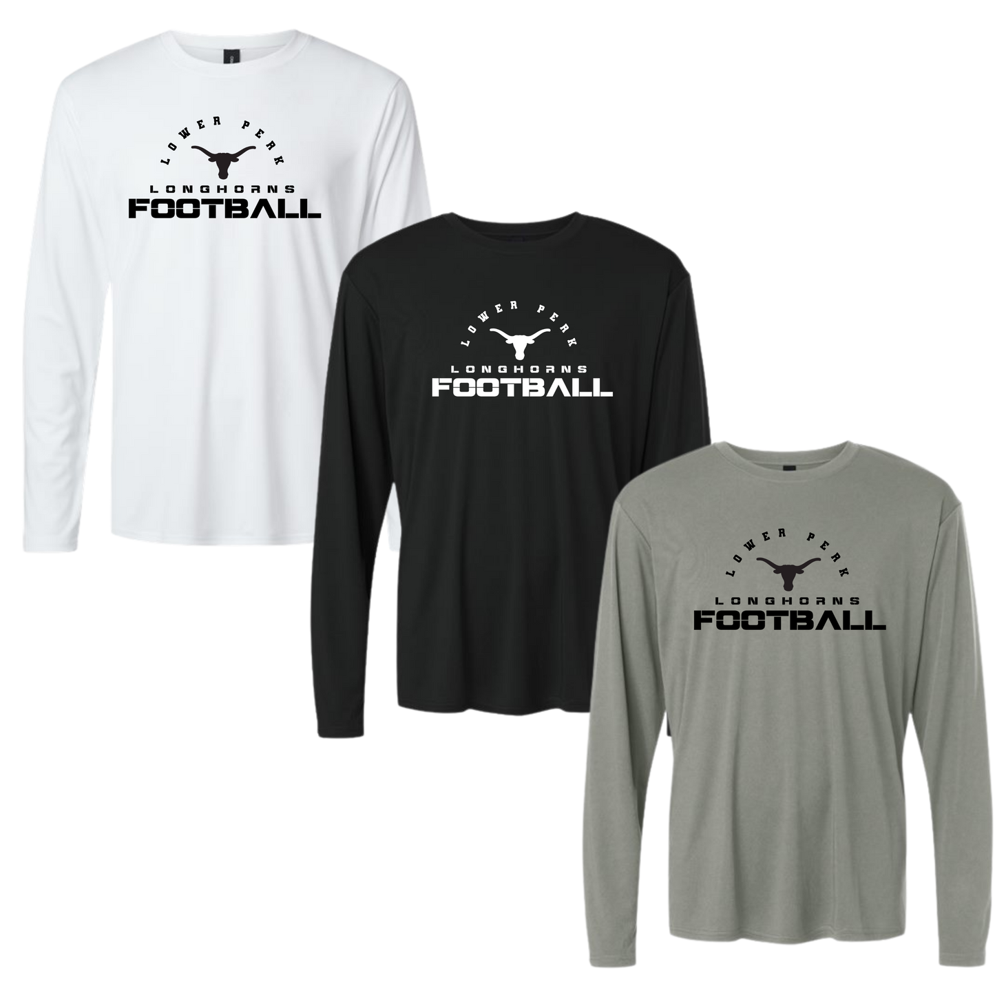 Longhorns Dri Fit LS Performance Tee - Program Football