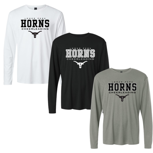 Longhorns Dri Fit LS Performance Tee - Horns Cheer