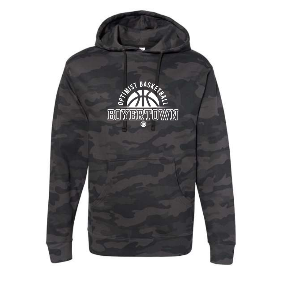 Boyertown Basketball Black Camo Hoodie Adult