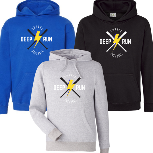 Deep Run Fleece Hoodie Bolt Design Youth & Adult