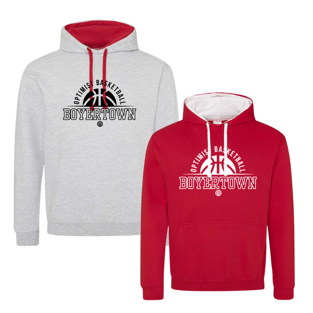 Boyertown Basketball Contrast Adult Hoodie Classic