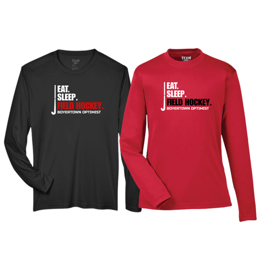 Boyertown Field Hockey LS Performance Tee Eat Sleep