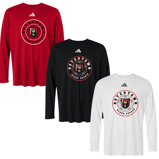 Boyertown Boys Soccer Adidas Pregame Long Sleeve Tee - Corner