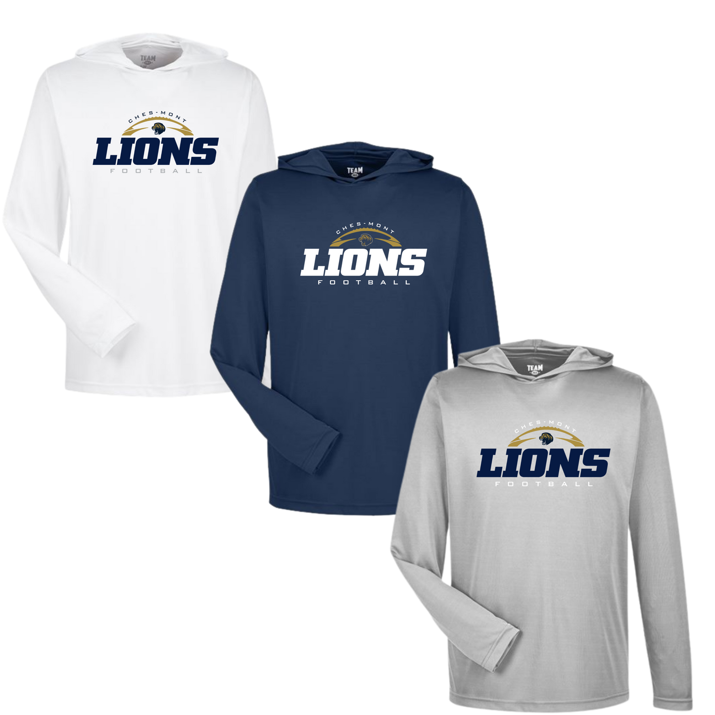 CMC Lions Long Sleeve Hooded Performance Tee - Read