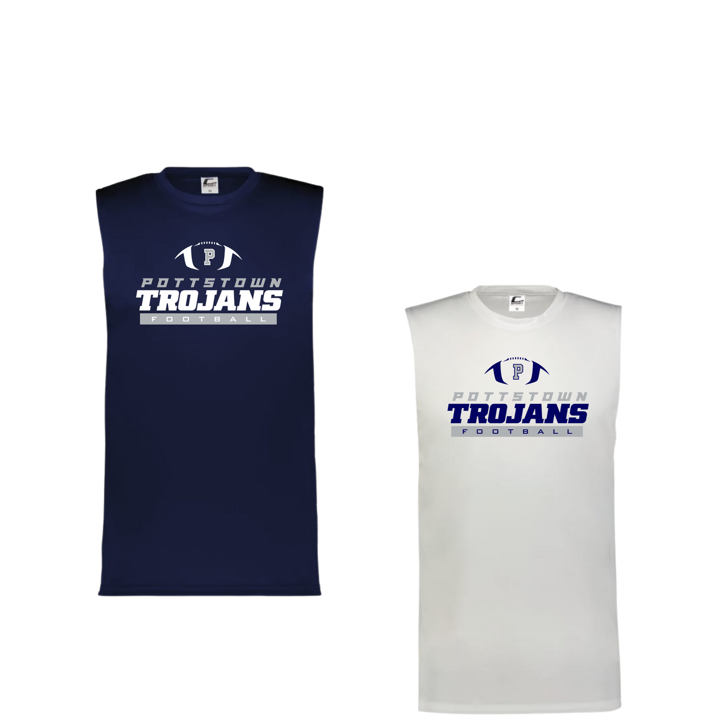 Pottstown Trojans Football Sleeveless Dri Fit Training Tee - Campus
