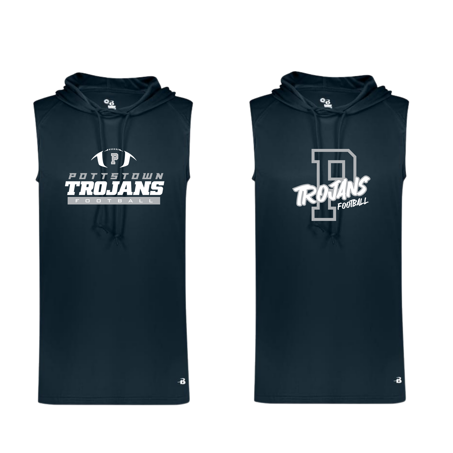 Pottstown Trojans Football Sleeveless Hoodie