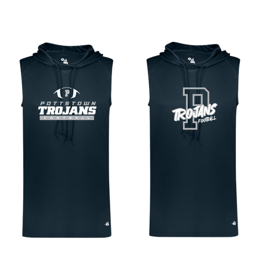 Pottstown Trojans Football Sleeveless Hoodie