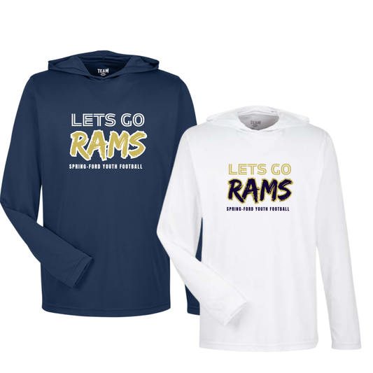 SFYFC LS Performance Tee With Hood Lets Go Rams