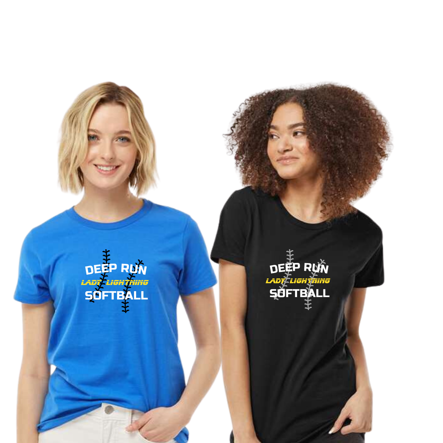 Deep Run Ladies Cotton Tee Seams Design