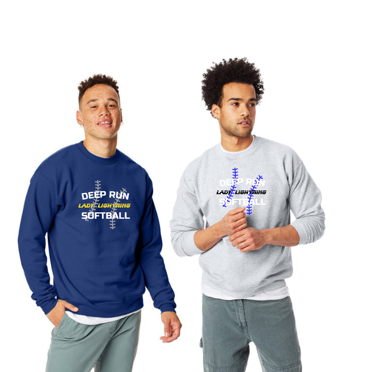 Deep Run Adult Crewneck Seams Design