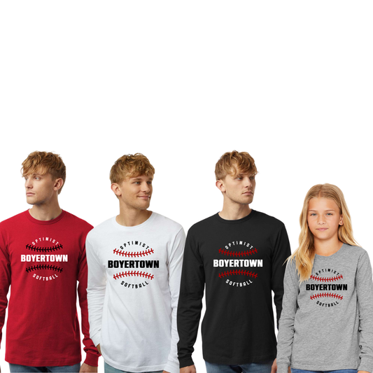Boyertown Optimist Softball LS Tee Seams