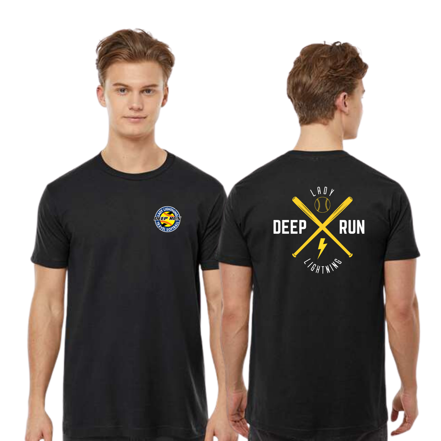 Deep Run Adult & Youth Unisex Cotton Tee BOLT Back Print