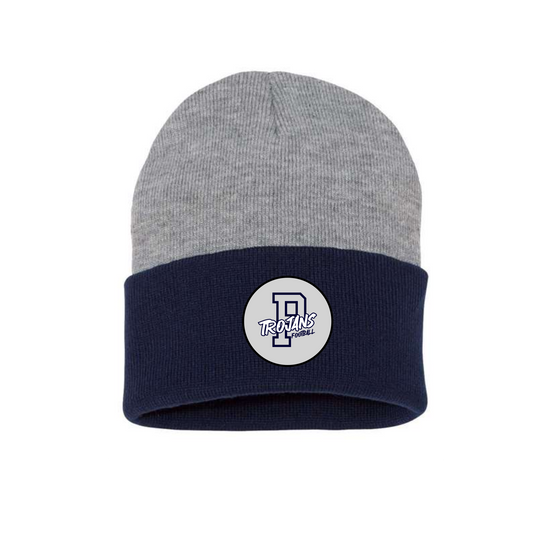 Pottstown Trojans Football Beanie Navy/Heather Grey