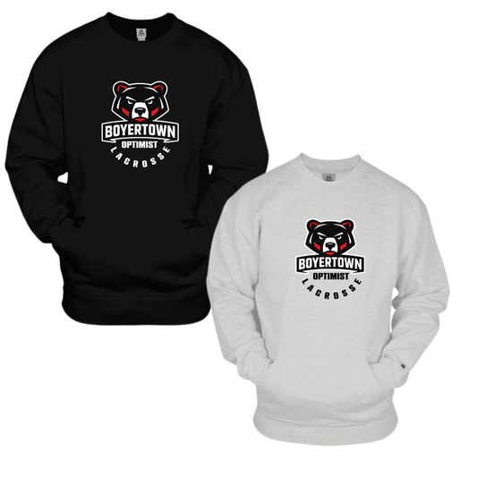 Boyertown LAX Bear Nuevo Reverse Unisex Crewneck With Pouch