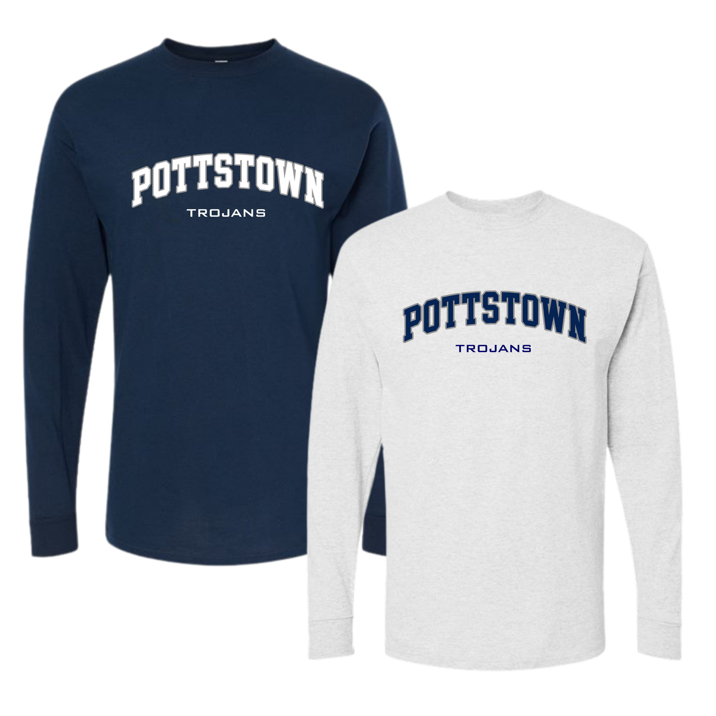 Pottstown Trojans Football LS Cotton Tee - Hometown